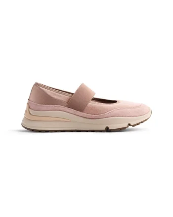 Pantofi sport cu garnituri de piele intoarsa si material sintetic, Bej