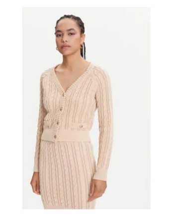Cardigan de bumbac cu decolteu in V