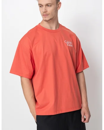 Tricou cu imprimeu logo, Portocaliu stins