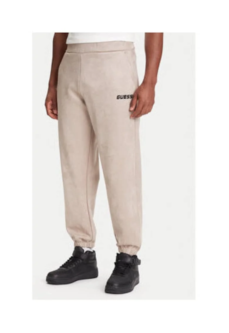 Pantaloni de trening, cu talie inalta si buzunare