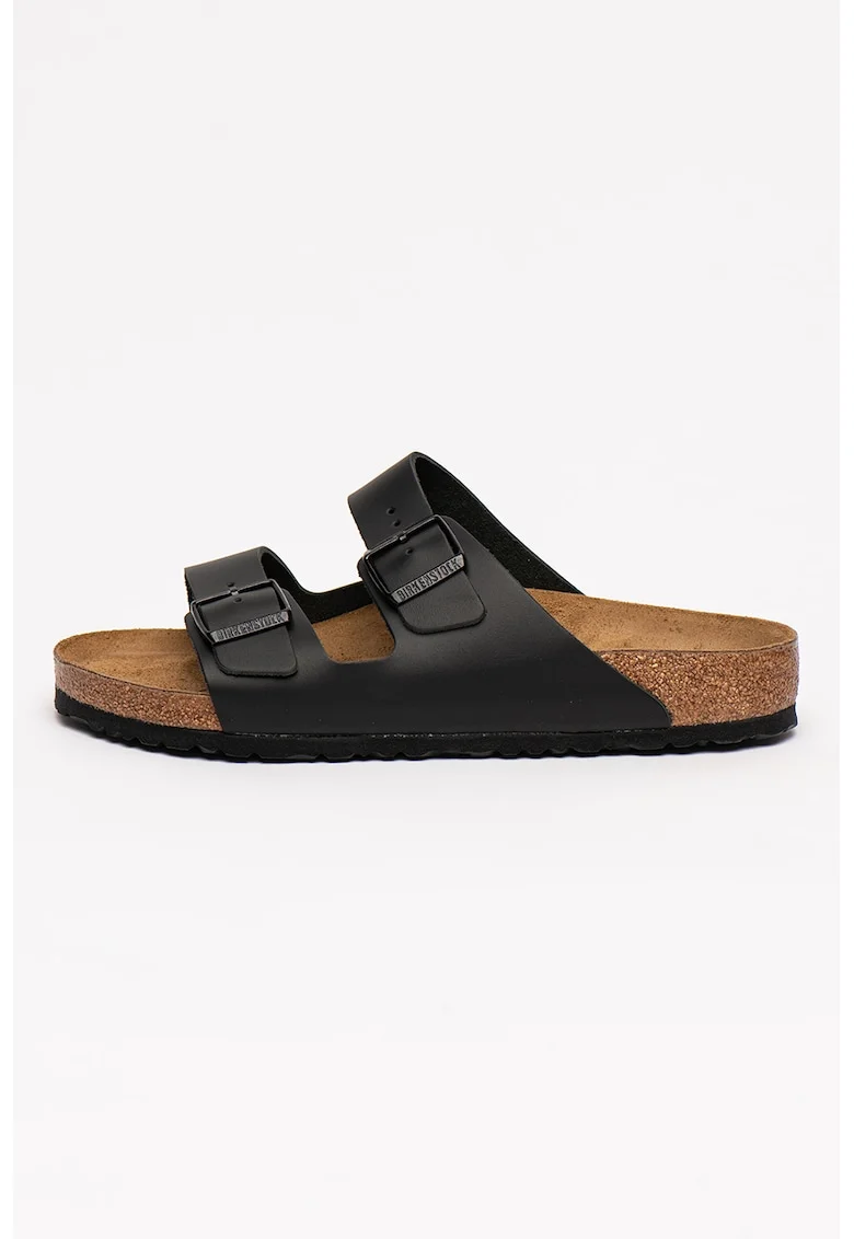 Papuci regular fit de piele cu catarama Arizona
