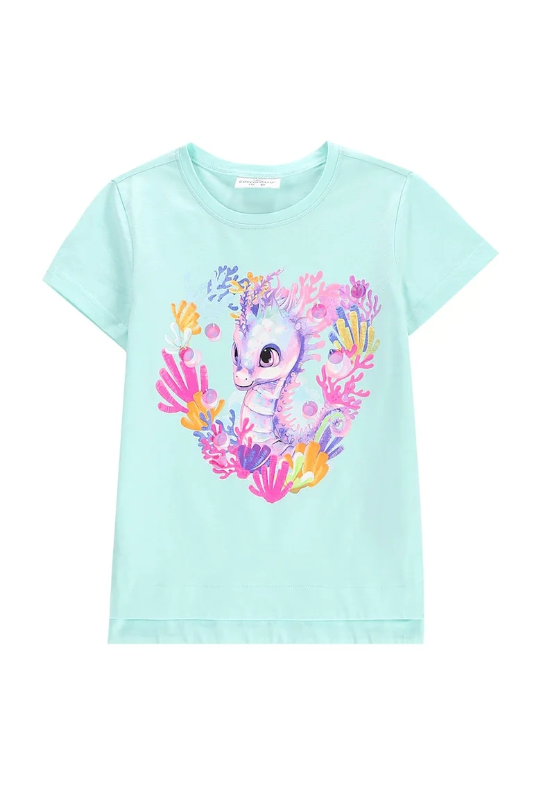 Tricou fete  WC5143204IGK, Bumbac/Elastan, Verde, Verde