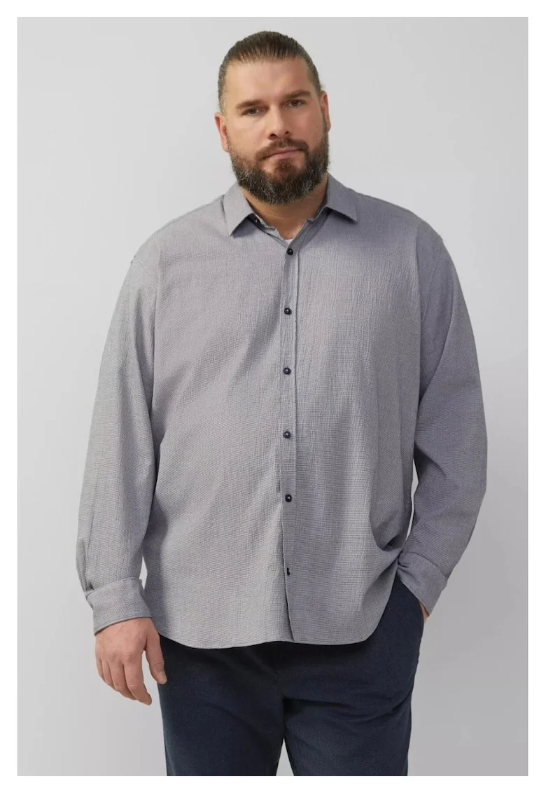 Big Sizes Camasa barbati big sizes, cu maneca lunga, Regular fit, Gri deschis, Gri inchis