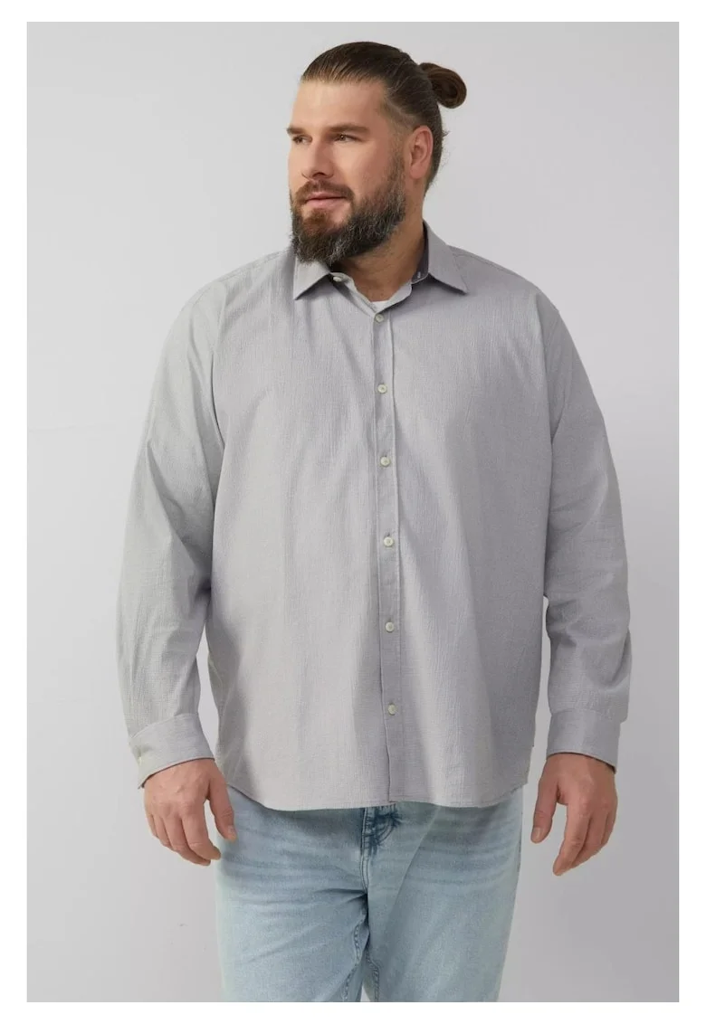 Big Sizes Camasa barbati big sizes, cu maneca lunga, Regular fit, Gri deschis, Gri deschis