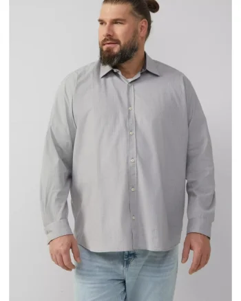 Big Sizes Camasa barbati big sizes, cu maneca lunga, Regular fit, Gri deschis, Gri deschis