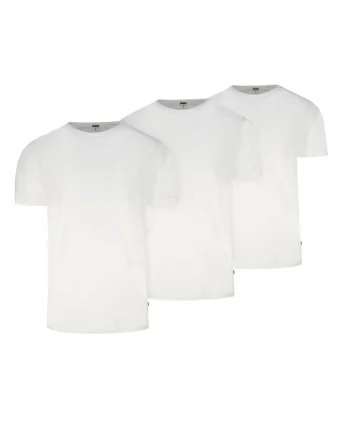Set de tricouri cu decolteu la baza gatului - 3 piese, Alb