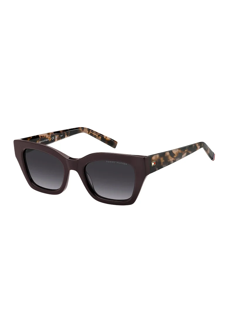 Ochelari de soare patrati cu lentile in degrade, Maro inchis/Negru/Maro camel