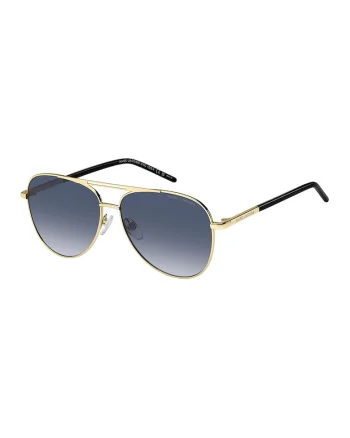 Ochelari de soare aviator cu rama metalica, Negru/Auriu deschis