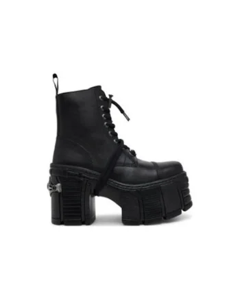 Botine dama  M-TM001-C4, Piele naturala, Negru, Negru