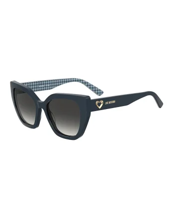 Ochelari de soare cat-eye cu logo, Albastru petrol