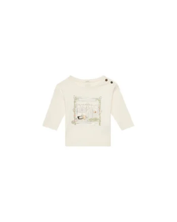 Bluza fete  3I9WA105Q, Bumbac organic, Bej, Bej