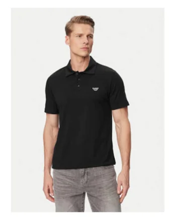 Tricou Polo Barbati,  Negru, bumbac, maneca scurta