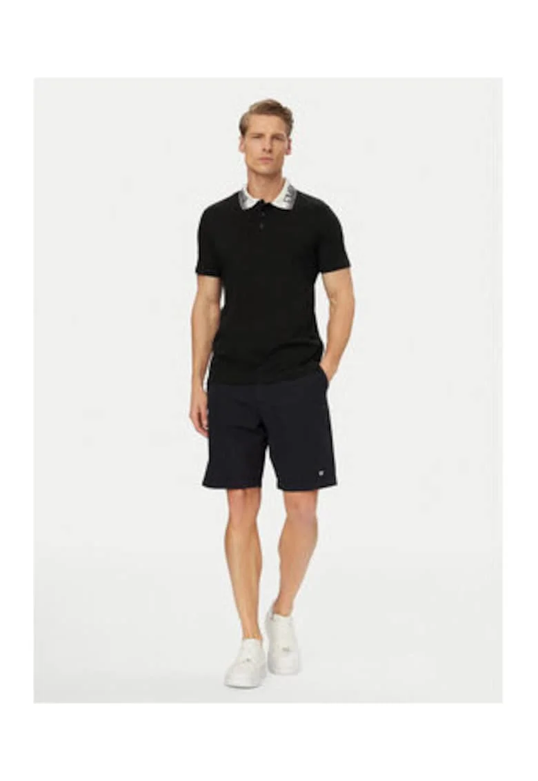 Tricou Polo Barbati,  Negru, bumbac, imprimeu grafic
