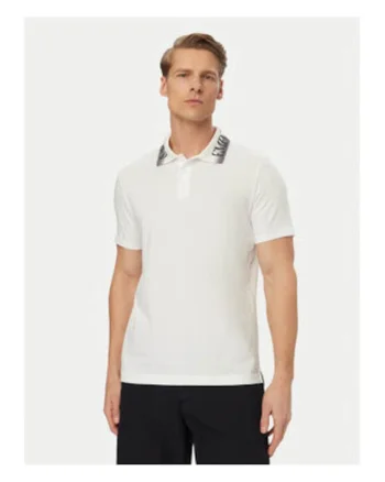 Tricou Polo Barbati,  Alb, bumbac, imprimeu grafic