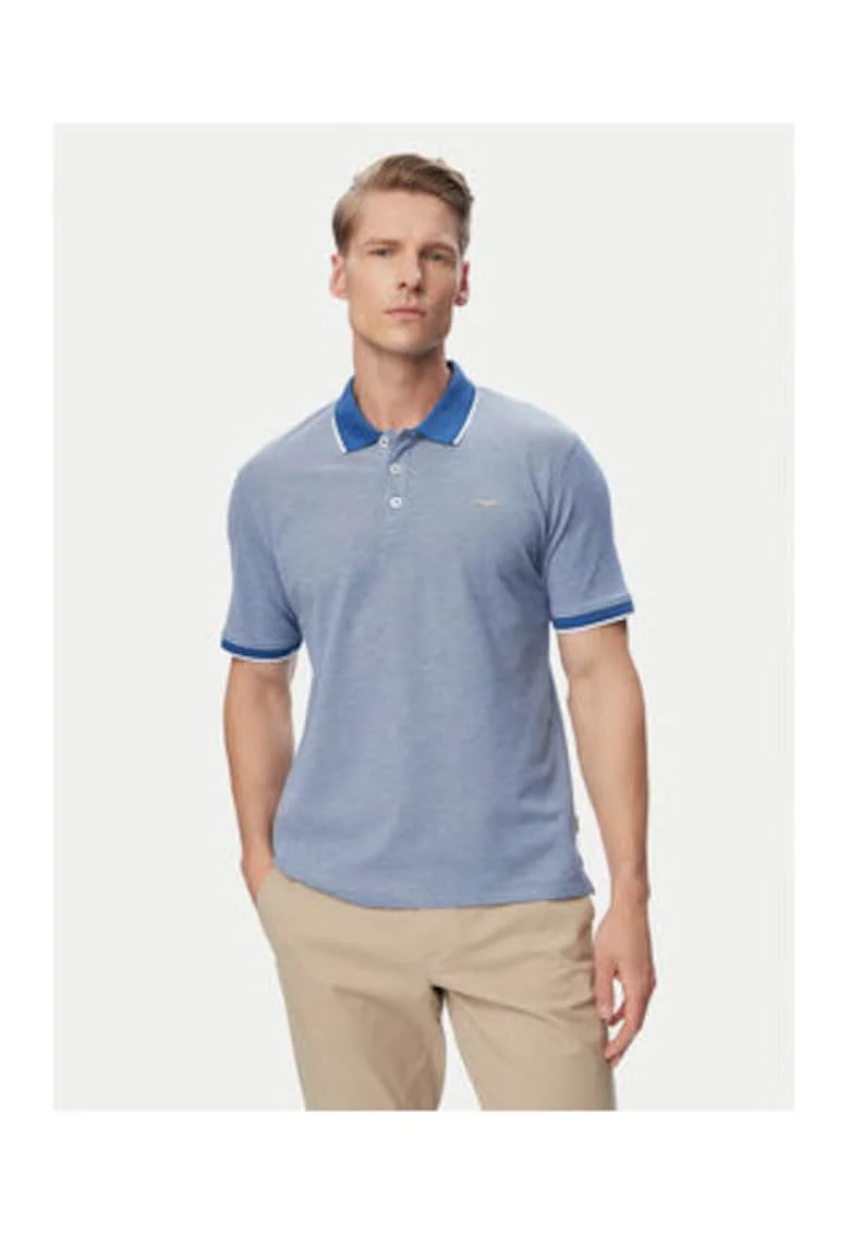 Tricou Polo Barbati,  Albastru, bumbac, maneca scurta