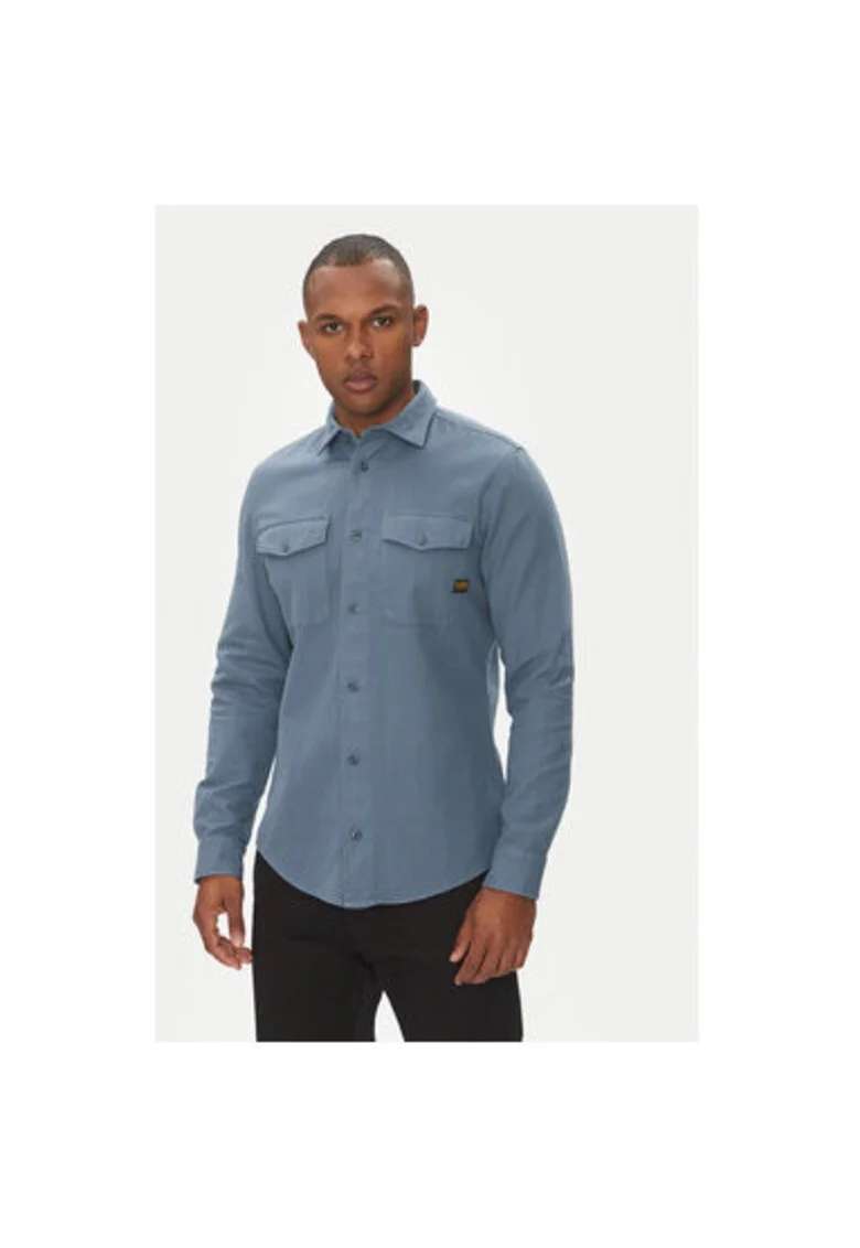 Camasa barbati G Star Raw, D24963-D454-G744, Bumbac/Bumbac, Albastru, Albastru
