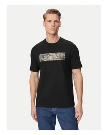 Tricou barbati,  negru, bumbac, imprimeu grafic