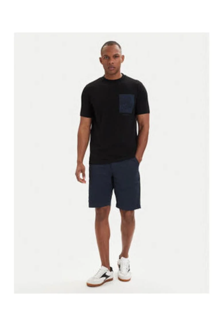Tricou barbati,  negru, bumbac, imprimeu grafic