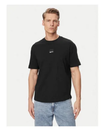 Tricou barbati,  negru, bumbac, cu imprimeu grafic, croiala regular fit