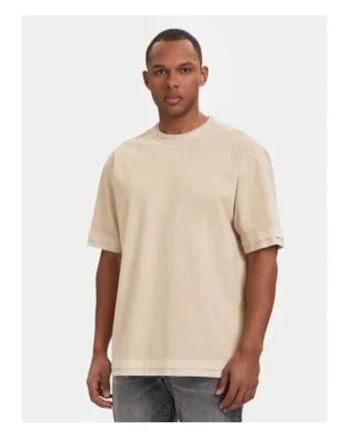 Tricou barbati,  culoare bej, bumbac organic