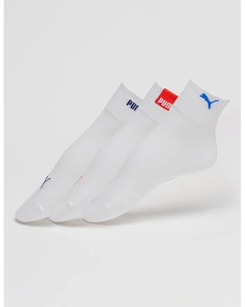 Set de sosete scurte unisex din amestec de bumbac - 3 perechi, Rosu/Alb