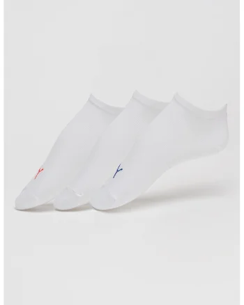 Set de sosete scurte unisex din amestec de bumbac - 3 perechi, Rosu/Alb