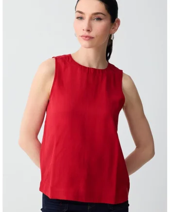 Bluza din lyocell, fara maneci, Rosu