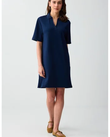 Rochie dreapta din amestec de modal, Bleumarin