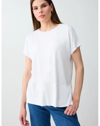 Tricou cu slituri laterale, Alb optic