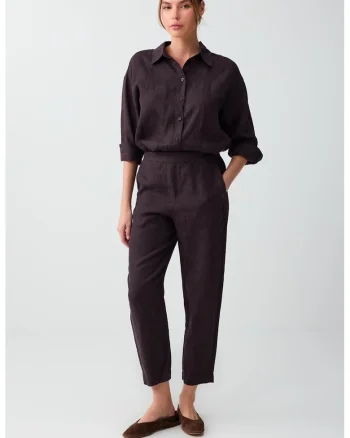 Pantaloni drepti de in, Maro pamantiu