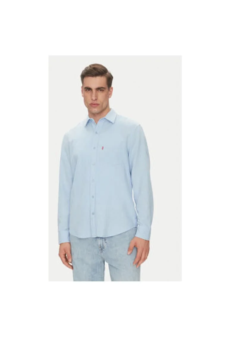 Camasa barbati Levi S, 85746-0182, In/Viscoza, Albastru deschis, Albastru deschis