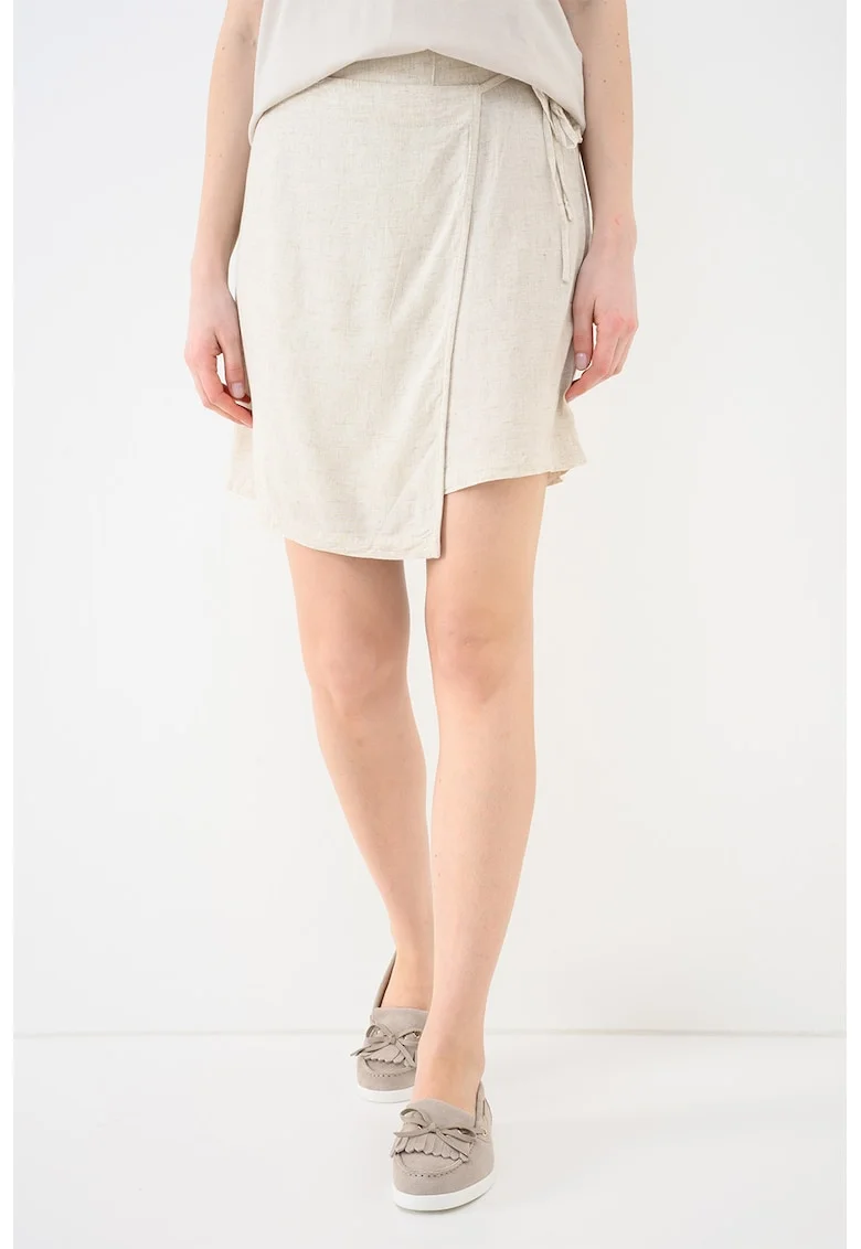 Fusta mini cu model petrecut, Bej deschis melange