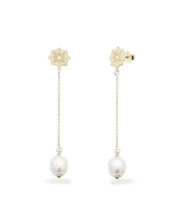 Cercei lungi PEARL OF SAMARKAND, aur 14K