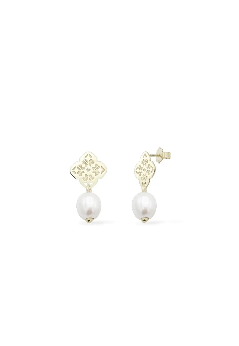 Cercei cu perle JASMINE GARDEN, aur 14Kqwdqfxzfasgxz