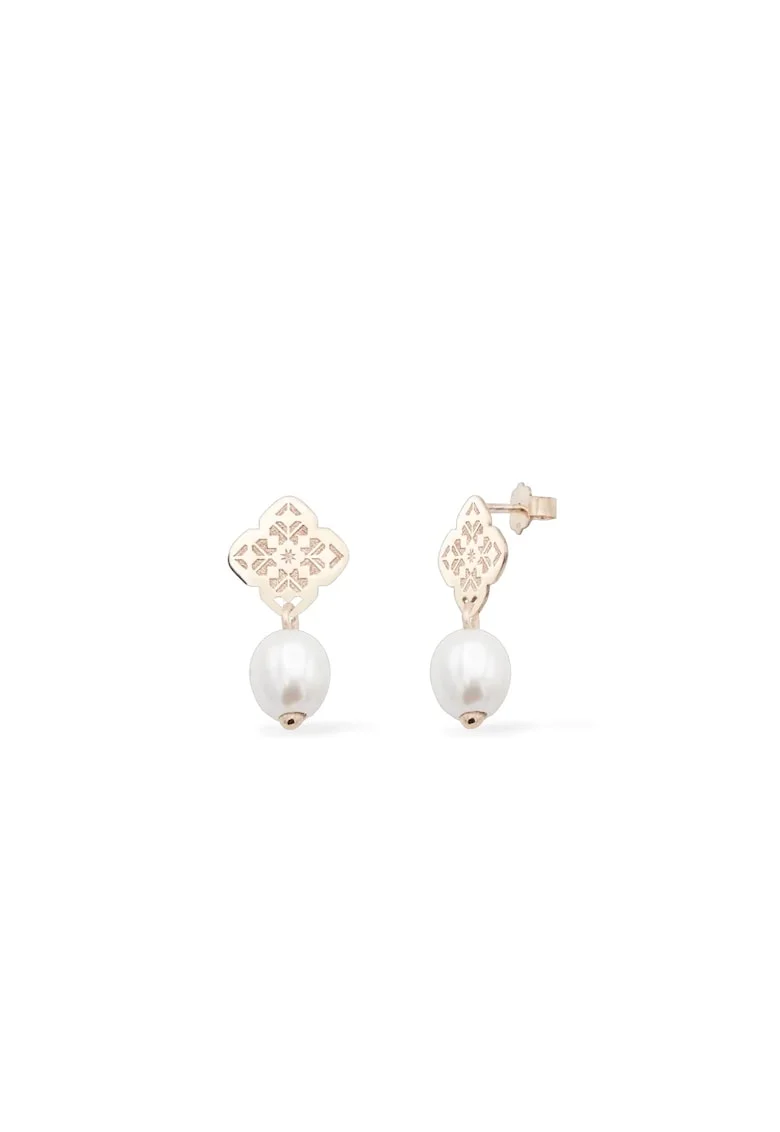 Cercei cu perle JASMINE GARDEN, aur 14Kqwdqfxzfasgxz