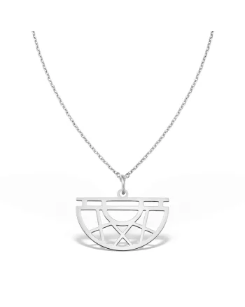 Colier HALF MOON, aur 14K, Alb