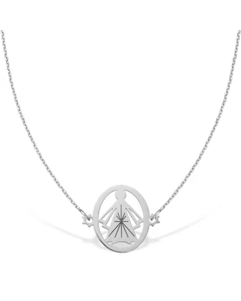 Colier la baza gatului PROTECTIVE ANGEL, aur 14K, Alb