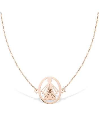 Colier la baza gatului PROTECTIVE ANGEL, aur 14K, Roz