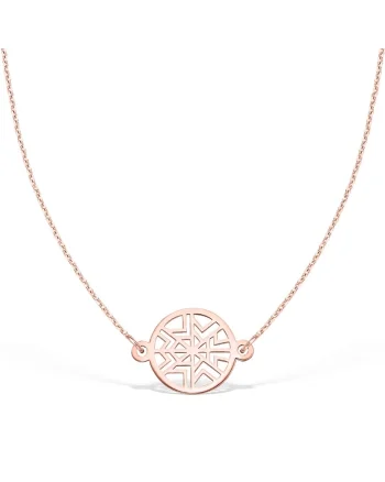 Colier la baza gatului GOD OF WIND, aur 14K, Roz
