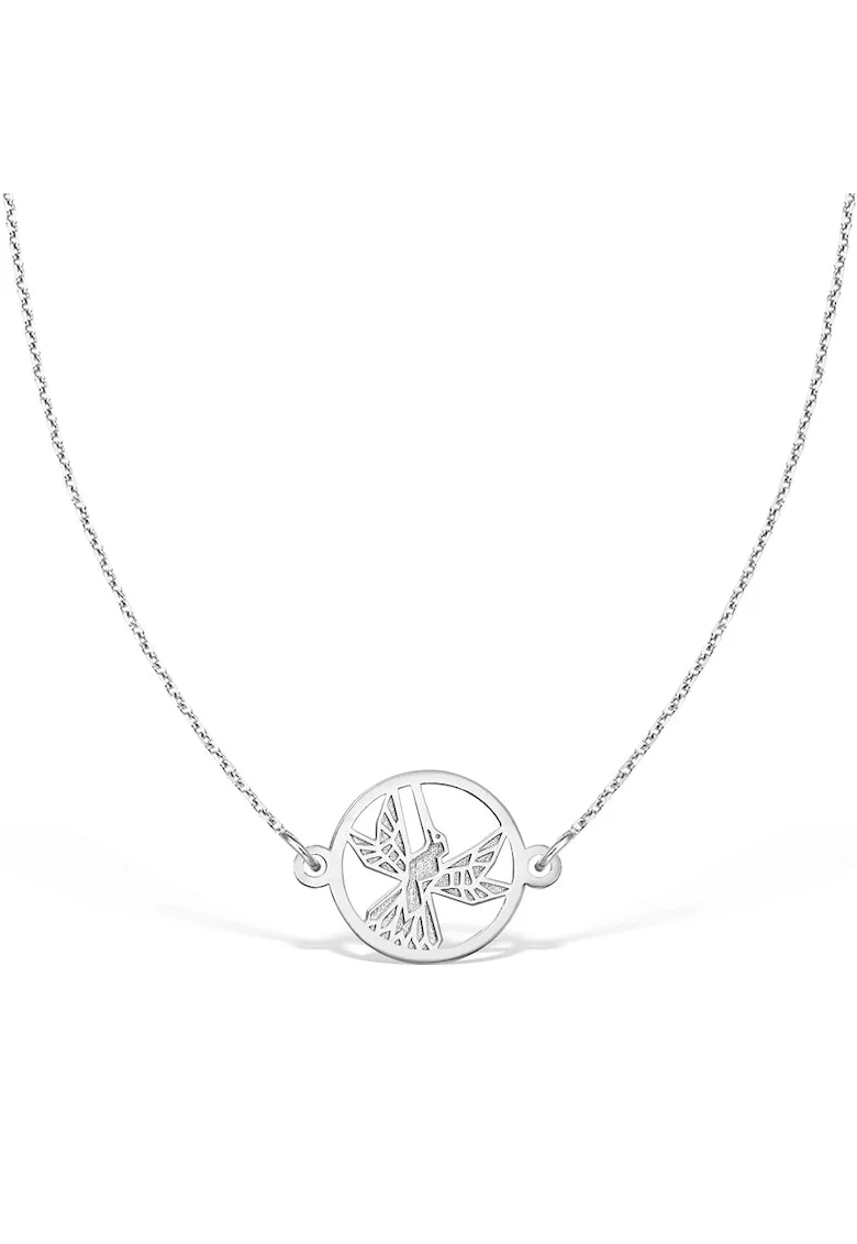 Colier la baza gatului COLIBRI, aur 14K, Alb
