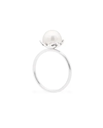 Inel JASMINE GARDEN cu perla veritabila de cultura, aur 14K - 51, Alb