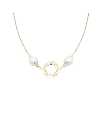 Colier la baza gatului PERSIAN NIGHTS cu perle veritabile de cultura, aur 14K, Galben