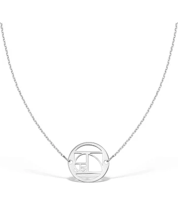 Colier la baza gatului THE GOLDEN RATIO, aur 14K, Alb