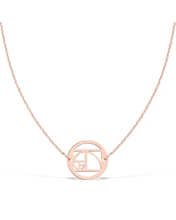 Colier la baza gatului THE GOLDEN RATIO, aur 14K, Roz