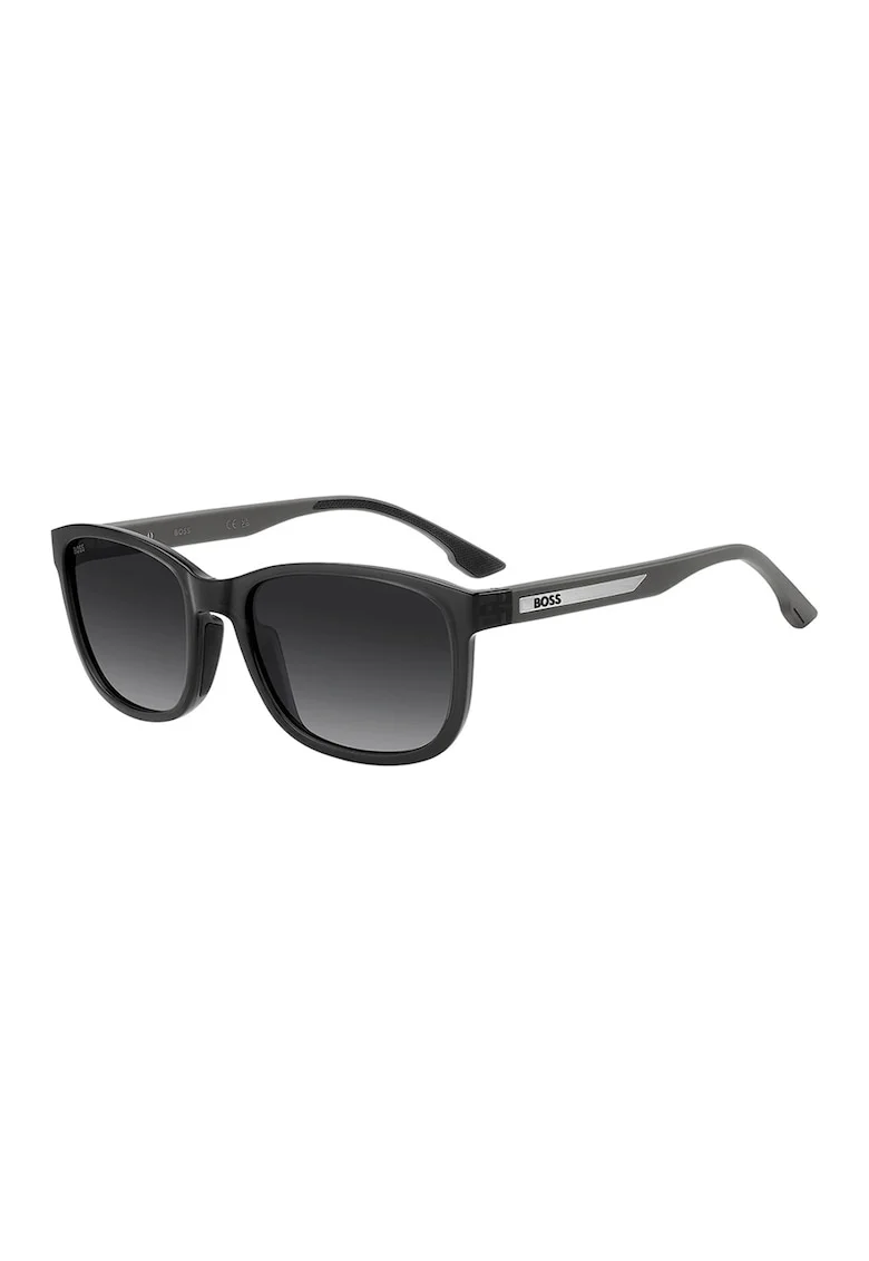 Ochelari de soare cu lentile dreptunghiulare, Negru carbon/Gri carbon/Argintiu