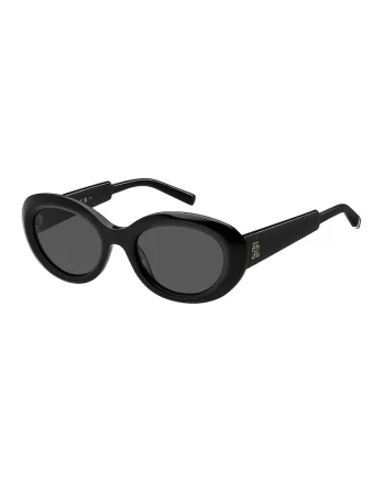 Ochelari de soare ovali cu rama subtire, Negru