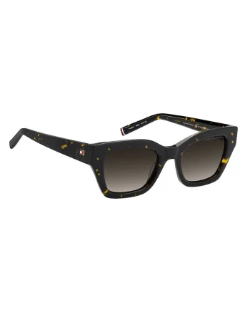 Ochelari de soare patrati cu lentile in degrade, Negru/Caramel