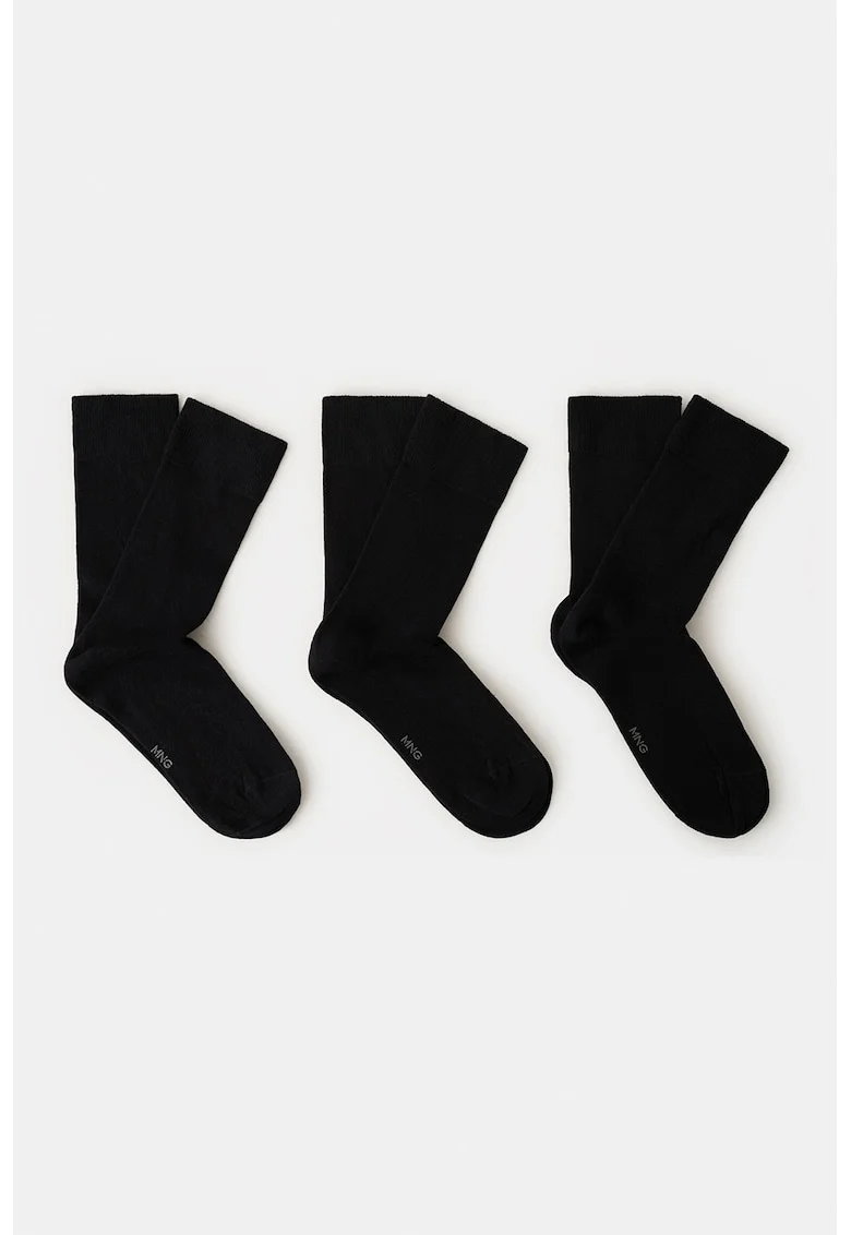 Set de sosete lungi din amestec de bumbac - 3 perechi, Negru