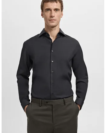 Camasa slim-fit din bumbac, Negru