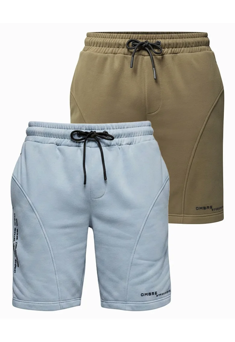 Set pantaloni scurti barbati slim fit cu elastic si doua buzunare